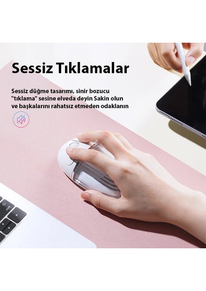 Dux Ducis cm Series Kablosuz Bluetooth 2.4ghz Şeffaf MOUSE-(1903) fırsatları