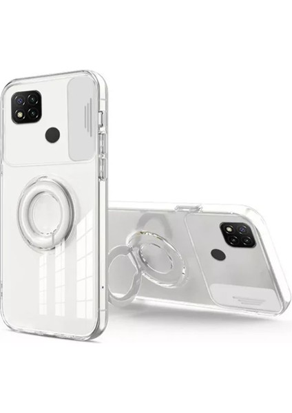 Ally Xiaomi Redmi 9c Kılıf Sürgülü Kamera Lens Korumalı Yüzük Standlı Silikon KILIF-(1903) fiyatları