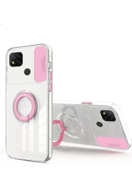 Ally Xiaomi Redmi 9c Kılıf Sürgülü Kamera Lens Korumalı Yüzük Standlı Silikon KILIF-(1903) fırsatları