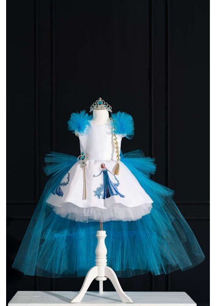 Kız Çocuk Prenses Elbise, Elsa Baskılı, Doğum Günü ve Parti Için Mükemmel Seçim!