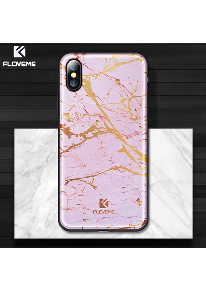 Floveme Iphone x Xs Mermer Desenli Premium Silikon KILIF-(1903)