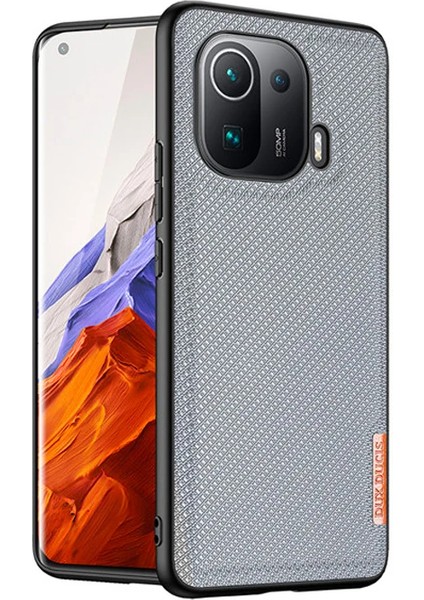 Dux Ducis Fino Serisi Xiaomi Mi 11 Pro Kılıf Premium Dokuma Silikon KILIF-(1903)