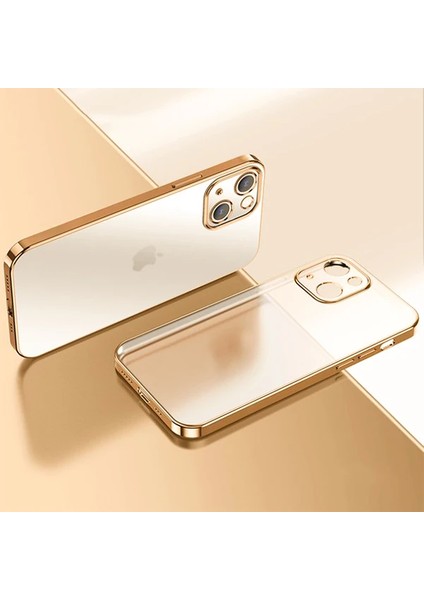 iPhone 13 Mini Renkli Kenar Şeffaf Kılıf Kamera Korumalı Silikon KILIF-(1903) modelleri