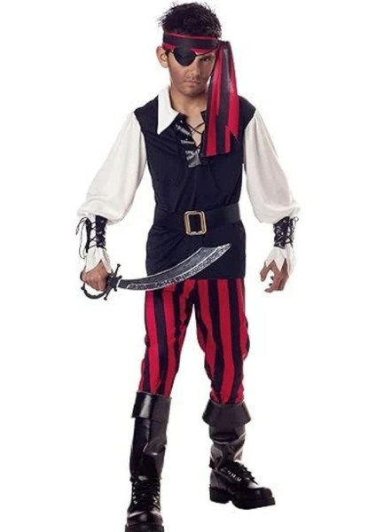 Çocuklar Için Şık Siyah Korsan Kostümü, Eğlence ve Macera Dolu Anlar Için Idealdir