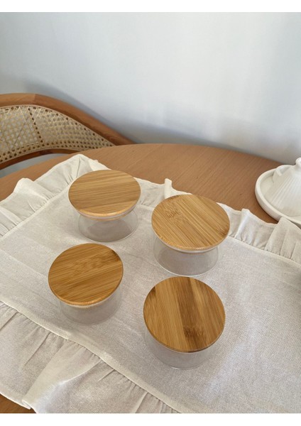 Bambu Kapaklı Vakumlu Cam Kahvaltılık Seti, 400 ml ve 300 Ml, Şık ve Kullanışlı. fiyatları