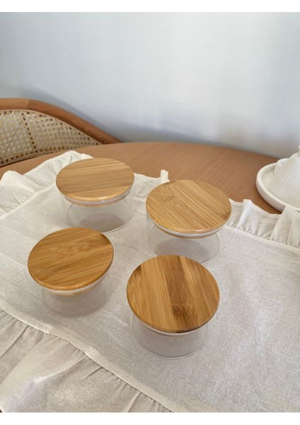 Bambu Kapaklı Vakumlu Cam Kahvaltılık Seti, 400 ml ve 300 Ml, Şık ve Kullanışlı. modelleri