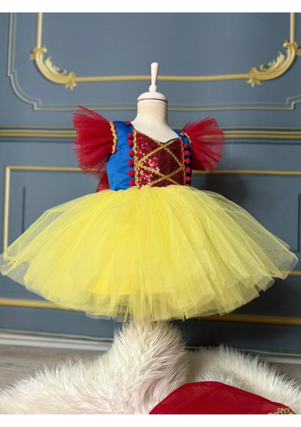 Mini Prenses Kostüm, Bebek Elbise ve Pelerin, Sarı Renkli, Tatlı ve Şık Tasarım fiyatları