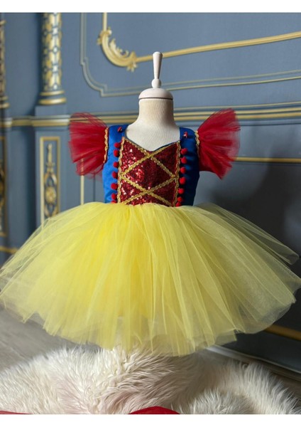 Mini Prenses Kostüm, Bebek Elbise ve Pelerin, Sarı Renkli, Tatlı ve Şık Tasarım