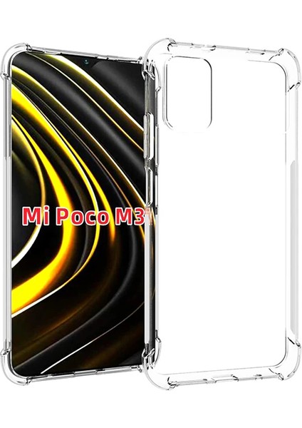 Xiaomi Poco M3 Kamera Korumalı Shockproof Darbe Emici Silikon KILIF-(1903)