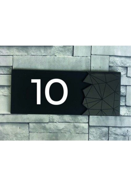 Füme Renkli Dekoratif Aynalı Kapı Numarası, Şık ve Modern Tasarım