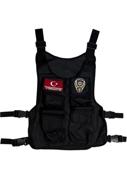 Çocuklar Için Siyah Tim ve Harekat Polis Hücum Yeleği, Şık ve Dayanıklı Tasarım indirimleri
