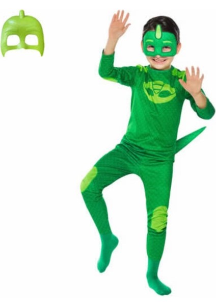 Çocuklar Için Yeşil Gekko Kertenkele Pijama Takımı, Eğlenceli ve Rahat Giyim Seçeneği