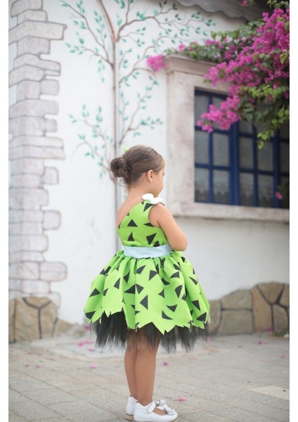 Kız Çocuk Açık Yeşil Çakmak Taş Elbise, Özel Günler Için Şık ve Rahat Kostüm fiyatları