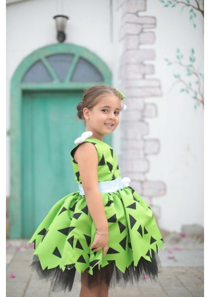 Kız Çocuk Açık Yeşil Çakmak Taş Elbise, Özel Günler Için Şık ve Rahat Kostüm indirimleri