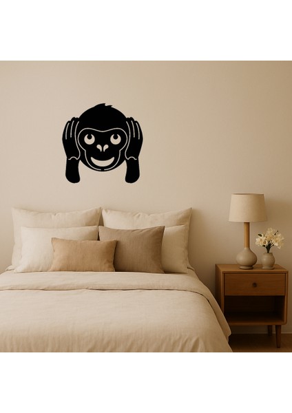 Şirin Maymun Emoji Mdf Dekoratif Tablo - TOA6750-6709