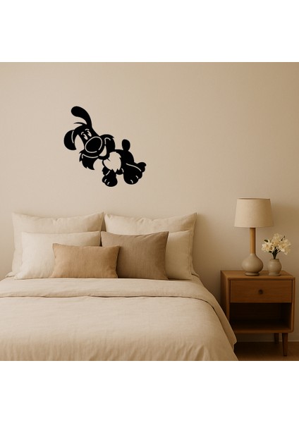 Bej Renkli Çizgi Köpek Mdf Dekoratif Tablo - TOA5607-1762