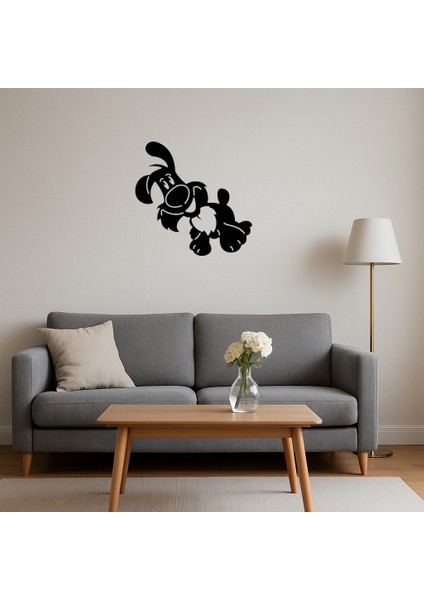 Bej Renkli Çizgi Köpek Mdf Dekoratif Tablo - TOA5607-1762 fırsatları