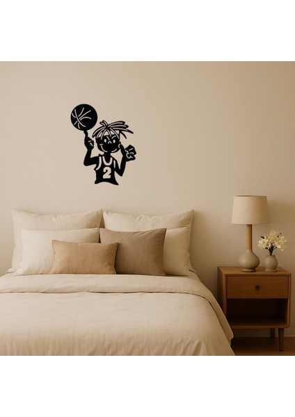 Parmakta Dönen Basketbol Mdf Dekoratif Tablo - TOA8578-5480