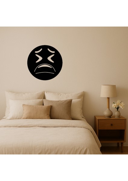 Yorgun Yüz Emoji Mdf Dekoratif Tablo - TOA8715-2828