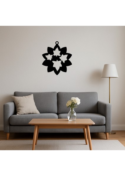 Mdf Zarif Çiçek ve Yaprak Desenli Dekoratif Tablo - TOA1432-5255 fırsatları