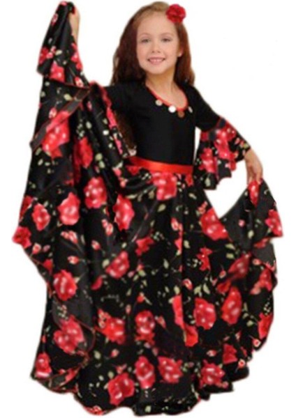 Siyah Roman Kız Elbise Kostümü, Şık ve Renkli Temsil Tarzı