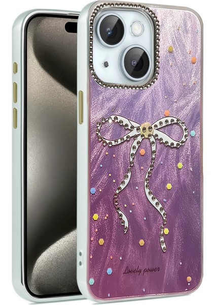 Apple iPhone 14 Kılıf Parlak Desenli Taşlı Azn-Blade