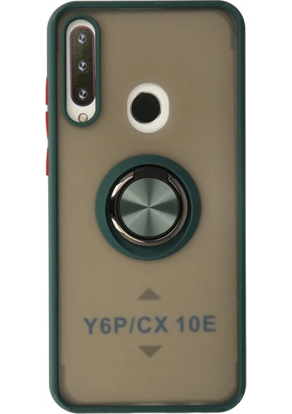 Huawei Y6P Kılıf Montreal Yüzüklü Silikon Kapak - Yeşil