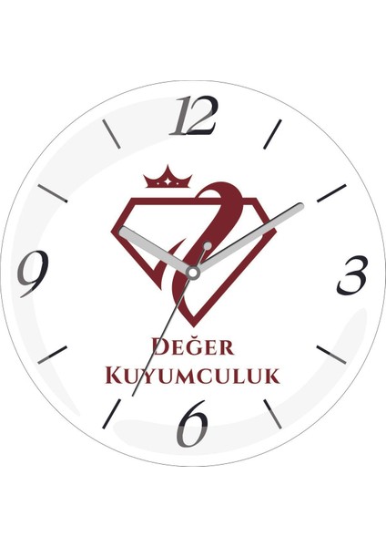 Kişiye Özel Pırlanta Kuyumcu Çap 30 Bombeli Gerçek Cam Duvar Saati