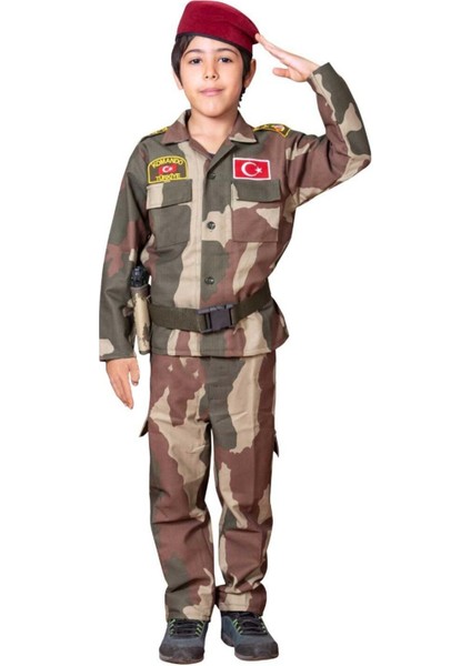 Çocuklar Için Dijital Kamuflaj Kıyafet, Kahverengi, Eğlenceli ve Rahat Tasarım fiyatları