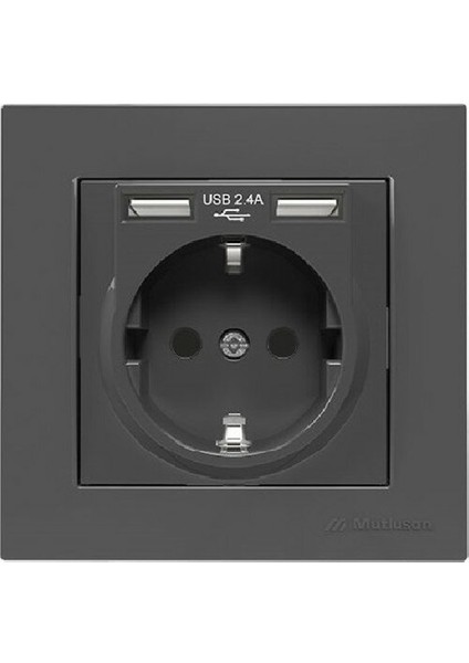 Rita Füme Çerçeveli Ikili Usb'li Topraklı Priz modelleri