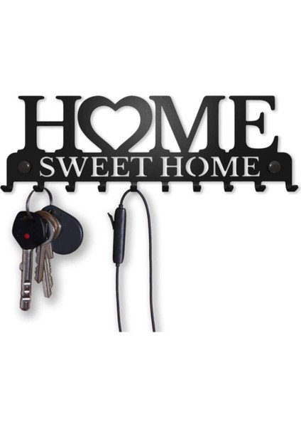 Modern Siyah Yazı Desenli Metal Askılık, Anahtarlık ve Çantalık Duvar Dekoru fiyatları