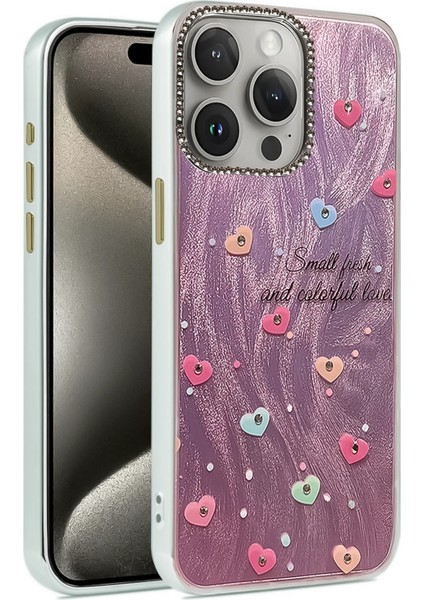 Apple iPhone 14 Pro Kılıf Parlak Desenli Taşlı Azn-Blade