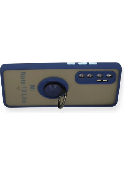 Xiaomi Mi Note 10 Lite Kılıf Montreal Yüzüklü Silikon Kapak - Lacivert modelleri