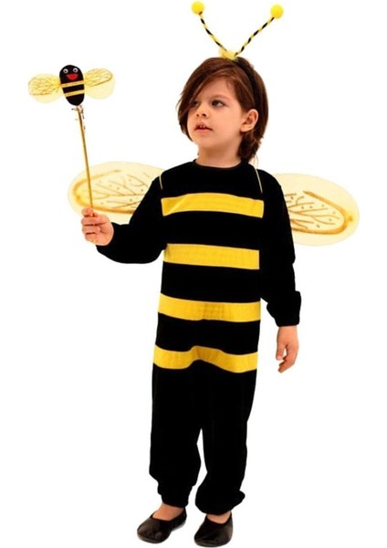 Erkek Çocuk Arı Kostümü, Canlı Sarı Renkli Sevimli ve Eğlenceli Kıyafet