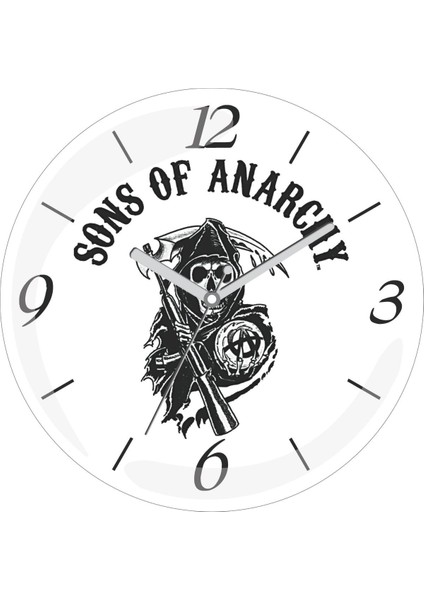 Sons Of Anarshi 30 cm Bombeli Gerçek Cam Duvar Saati