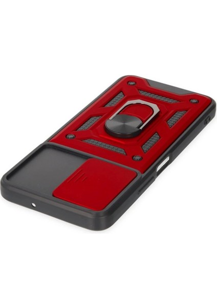 Vivo Y16 Kılıf Pars Lens Yüzüklü Silikon - Kırmızı fırsatları