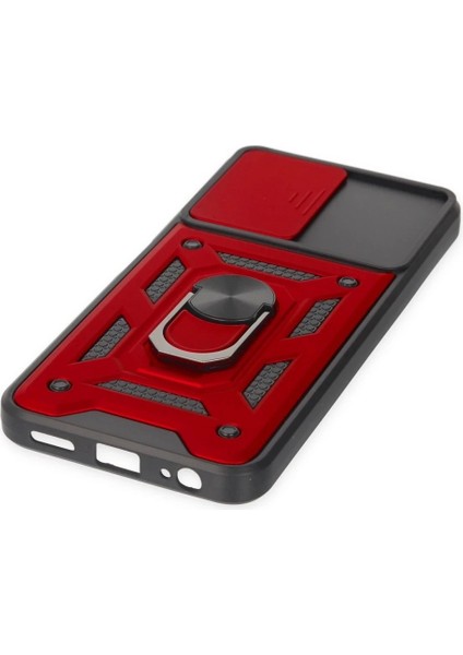 Vivo Y16 Kılıf Pars Lens Yüzüklü Silikon - Kırmızı indirimleri