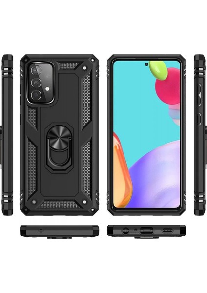 Samsung Galaxy A13 4g Kılıf Sofya Yüzüklü Silikon Kapak - Siyah modelleri