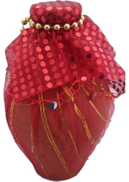 Kırmızı ve Turuncu Tüllü Şık Kına Testiği, Özel Günleriniz Için Ideal Seçim