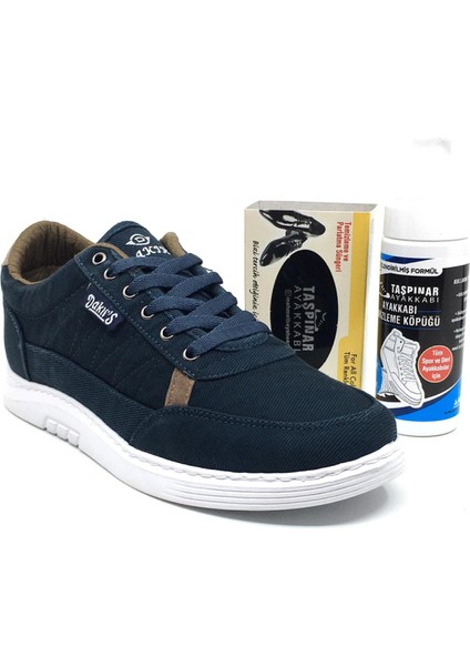 Ortopedik Tabanlı Yazlık Erkek Keten Rahat Spor Ayakkabı Bakım Setli Dikişli Taban