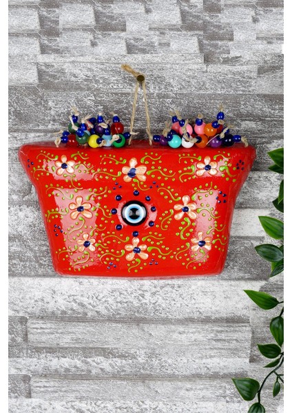 Renkli Çini Desenli Yarım Duvar Saksısı, Şık ve Renkli Dekoratif Ürün