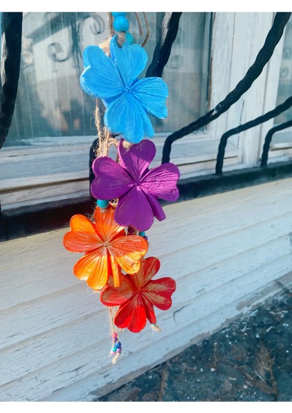 Renkli 4'lü Yonca Duvar Süsü, Şans ve Neşe Getirir, Dekoratif ve Enerjik Tasarım