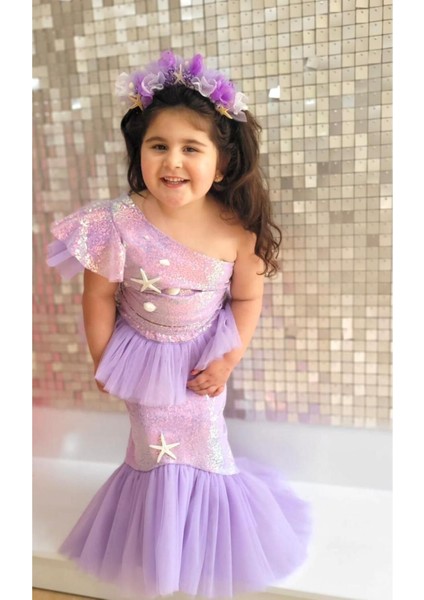 Mor Deniz Kızı Temalı Kız Çocuk Elbisesi, Doğum Günü ve Kutlama Için Renkli Seçenek indirimleri