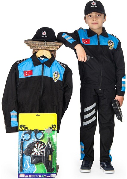 Çocuklar Için Mavi ve Siyah Yunus Polis Kostümü, Eğlence ve Eğitim Dolu Oyunlar Için Uygun