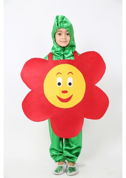 Yeşil Çiçek Desenli Çocuk Kostümü, Renkli ve Şık Tasarım