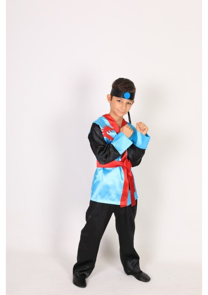 Çocuklar Için Siyah Ninja Samuray Kostümü, Eğlenceli ve Şık Tasarım