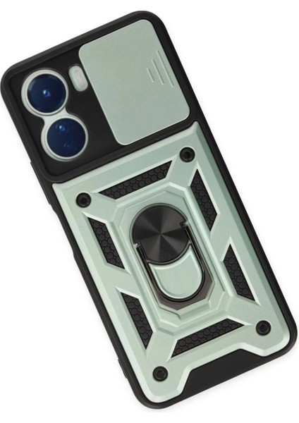 Vivo Y16 Kılıf Pars Lens Yüzüklü Silikon - Yeşil modelleri