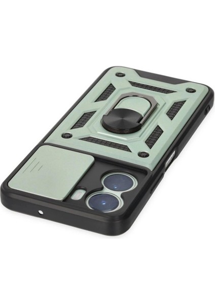 Vivo Y16 Kılıf Pars Lens Yüzüklü Silikon - Yeşil indirimleri