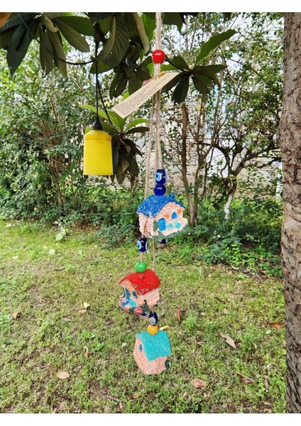 Renkli 3'lü Ev ve Bahçe Duvar Dekoru, Sarkaç Hediyelik Seti modelleri