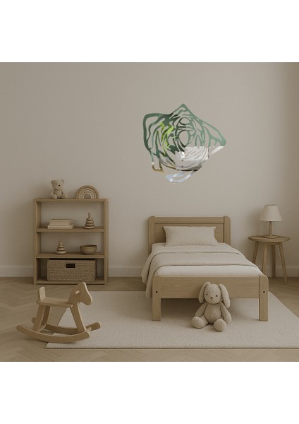 Çiçek Desenli Dekoratif Aynalı Tablo - TOA1524-7808 fırsatları